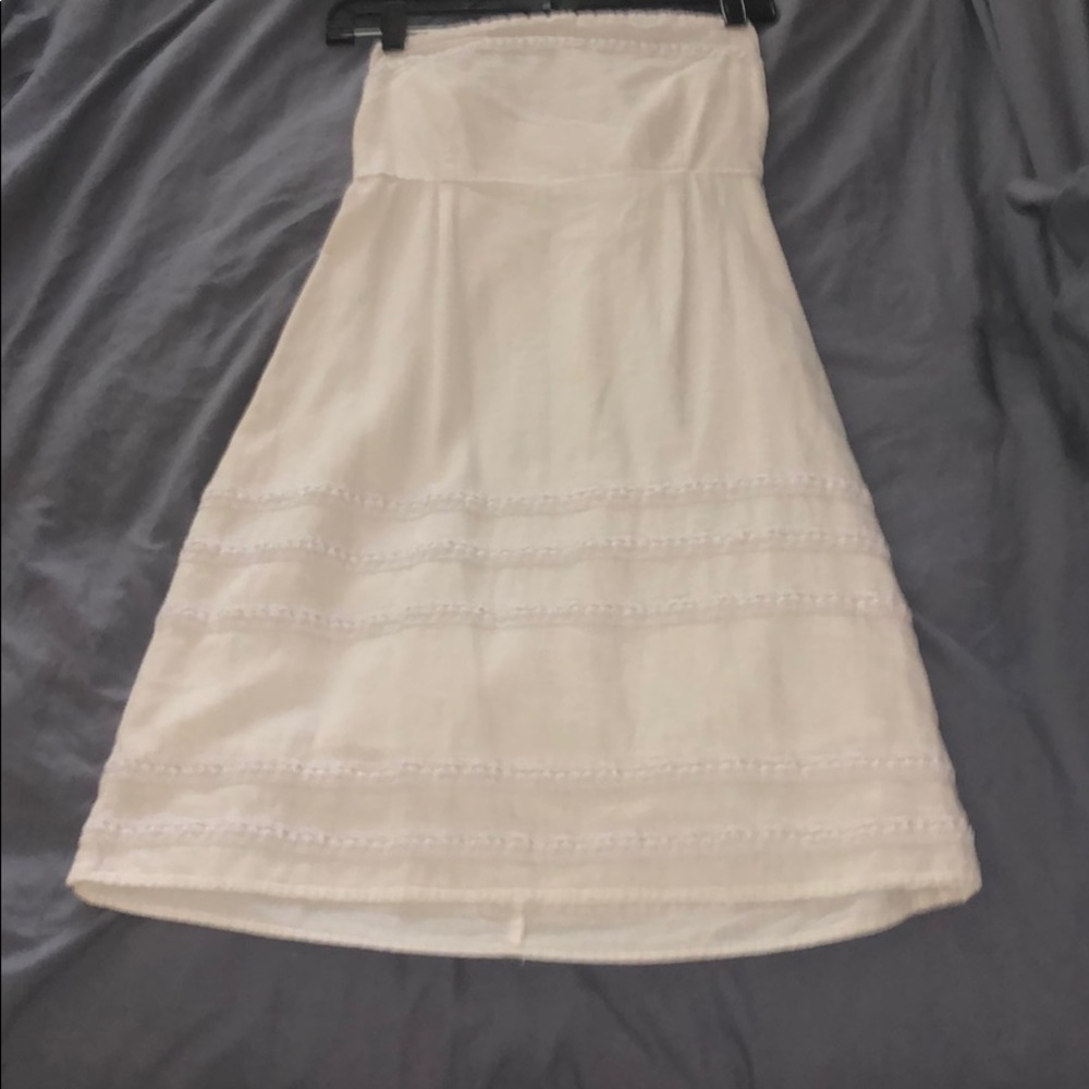 White strapless summer dress